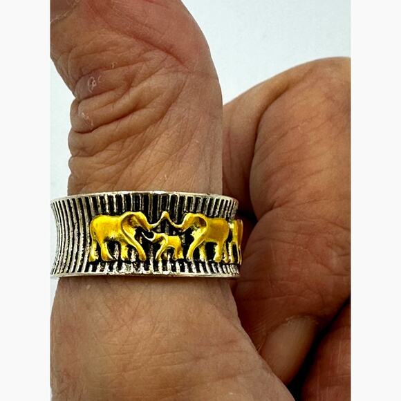 Elephant Family Cigar Ring size 10 - Picture 2 of 4